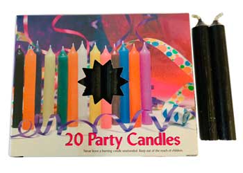 1/2" Black Chime Candles (20)