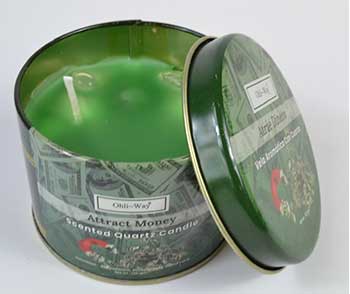 Atrae Dinero (Attract Money) Quartz Tin Candle