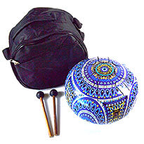 8" Happy Drum with Fatima Hand and Evil Eye Designs