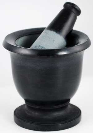 Black Soapstone Mortar and Pestle
