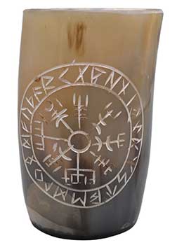 Rune Buffalo Horn Mug