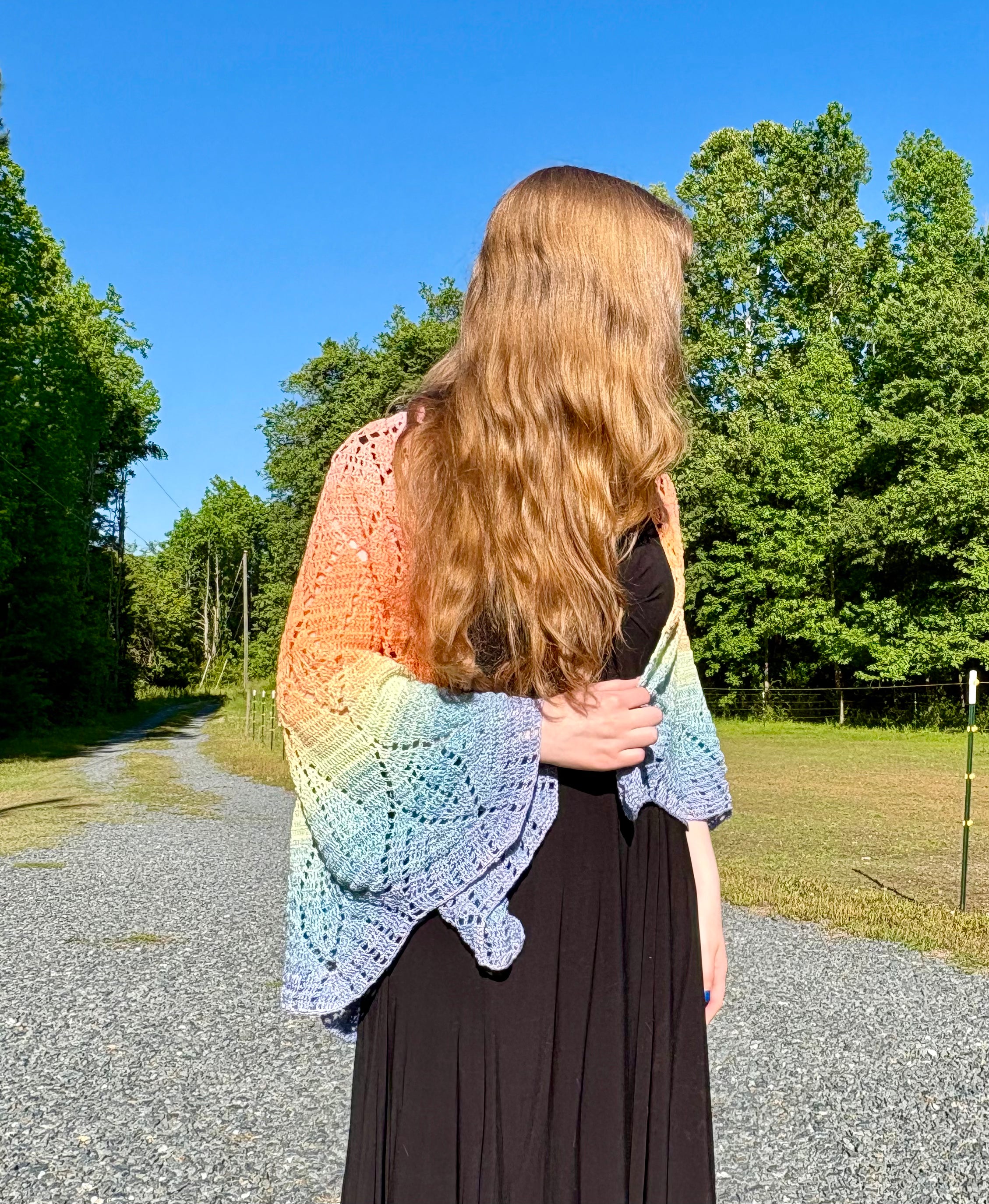 Soft Rainbow Shawl